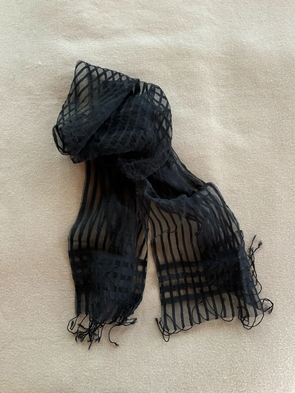 Vintage 90s Silk Windowpane Scarf